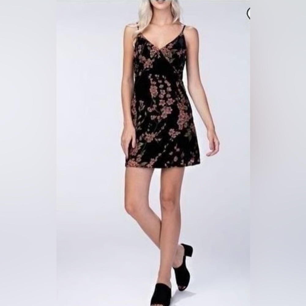Honey Belle flower velvet mini dress